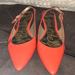 Sam Edelman IONIA slingback flats. Coral/orange